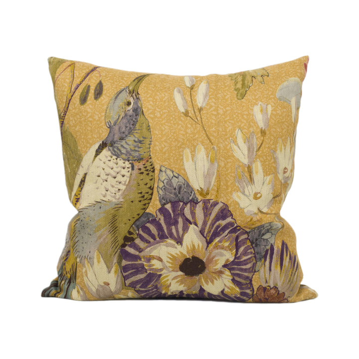 James Dunlop - The Conservatory - Large Scale Tropical Plants and Parrots Cushion Cover - Handmade Throw Pillow - Designer Home Décor