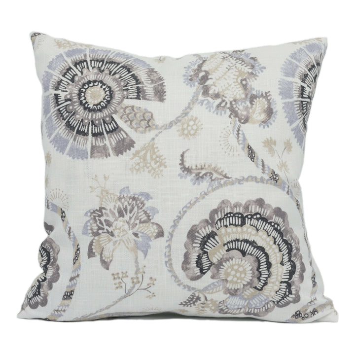 Jane Churchill - Jaipur Tree - Charcoal / Neutral - Modern Tree of Life Cushion Cover - Handmade Throw Pillow - Designer Home Décor.