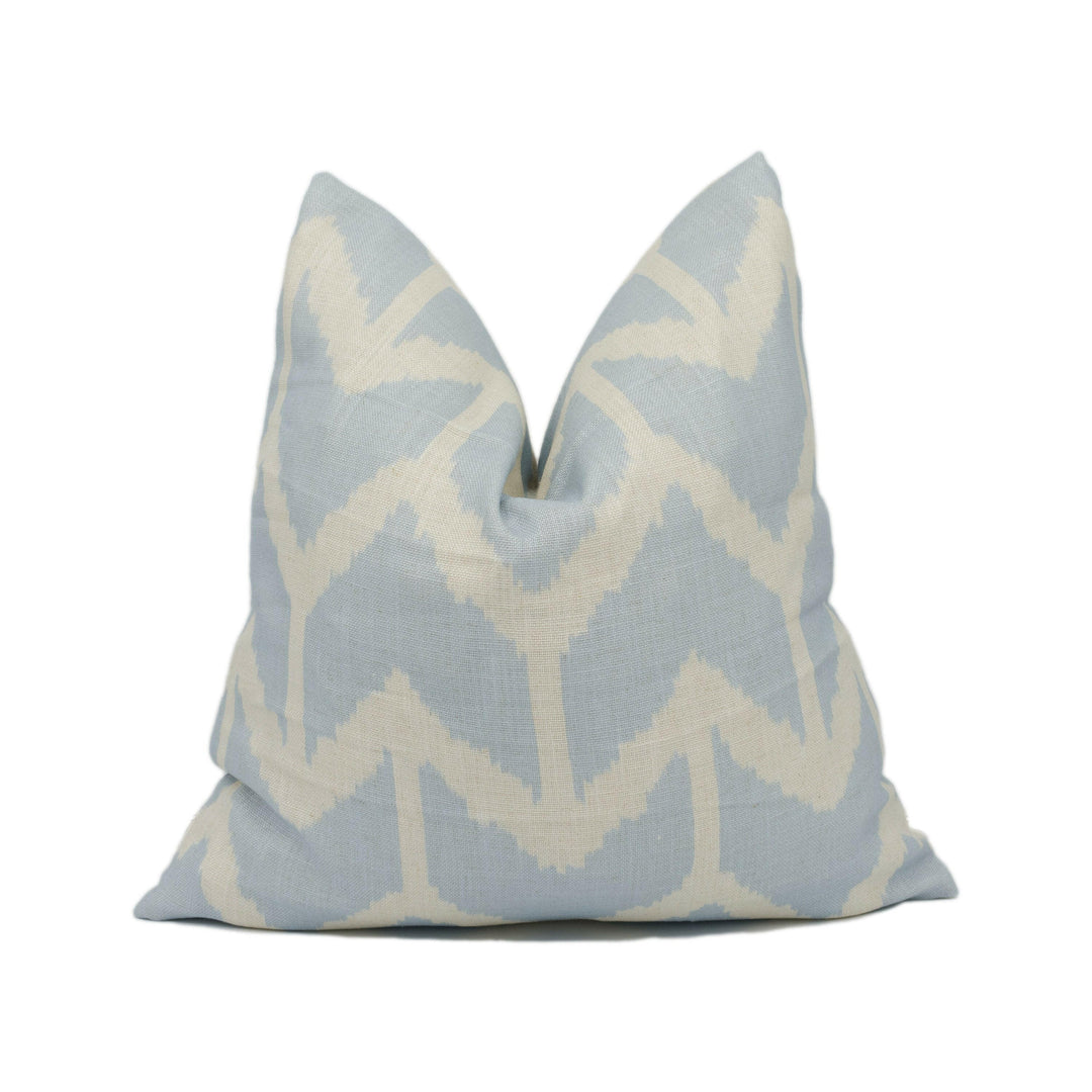 Andrew Martin - Togo - Powder - Ikat Chevron Print Cushion Cover - Handmade Throw Pillow - Designer Home Décor.