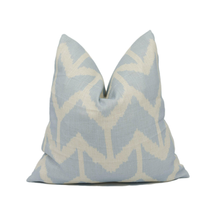 Andrew Martin - Togo - Powder - Ikat Chevron Print Cushion Cover - Handmade Throw Pillow - Designer Home Décor.