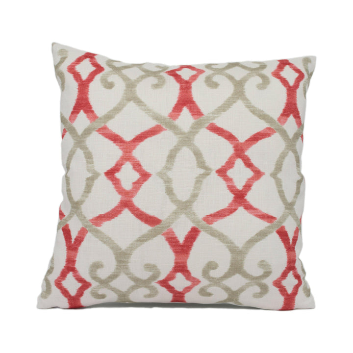 Jane Churchill - Colefax and Fowler - Silwood - Red - Striking Trellis Print Cushion Cover - Handmade Throw Pillow Designer Home Décor.