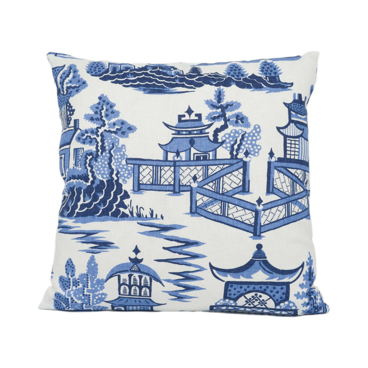 Schumacher - Nanjing - Porcelain - Modern Chinoiserie China Blue Designer Cushion Cover - Luxury Home Décor - Handmade Throw Pillow.