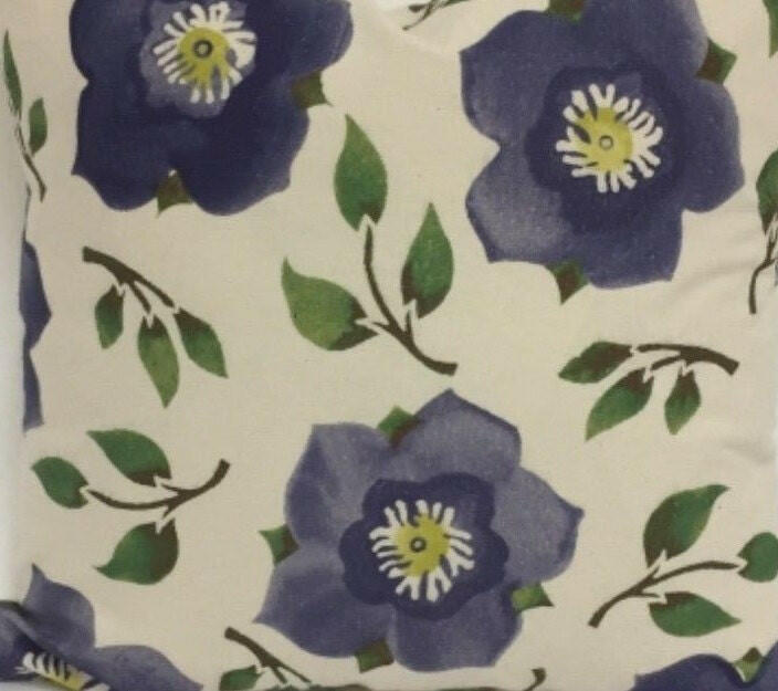 Sanderson / Emma Bridgewater - Hellebore China - Indigo  - Cushion Cover Throw Pillow Designer Home Decor.