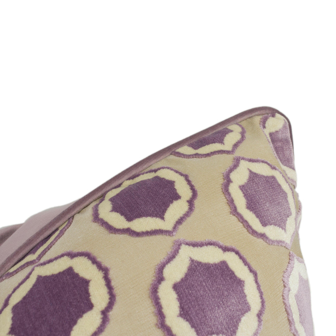 Manuel Canovas - Tiana - Glycine / Blanc - Glamorous Designer Cut Velvet Cushion Cover - Handmade Throw Pillow - Designer Home Décor.