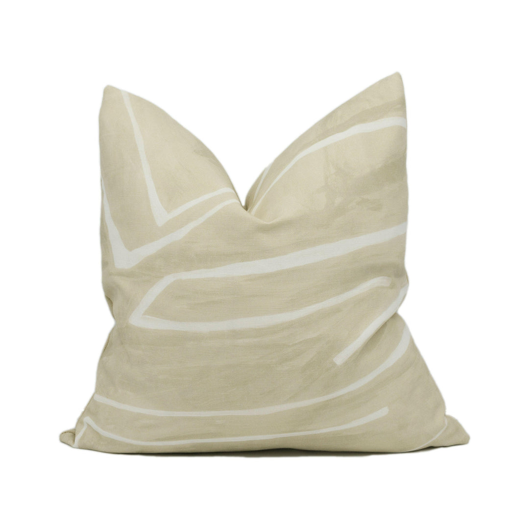 Kelly Wearstler for Lee Jofa - Graffito - Beige / Ivory - Chic Abstract Cushion Cover - Handmade Throw Pillow - Designer Home Décor.