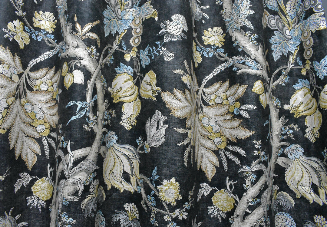 Thibaut - Chatelain - Charcoal - Made to Measure Curtains - draper panels Designer Home Décor.