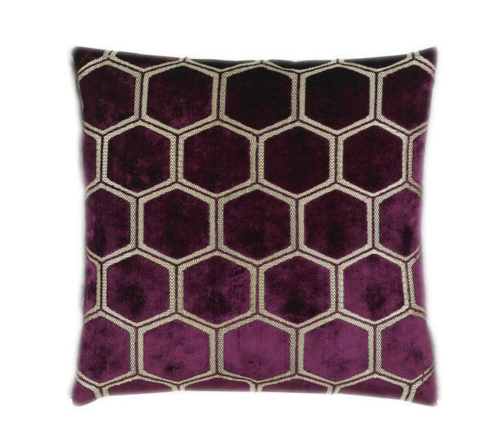 Designers Guild - Manipur - Damson - Luxury Velvet Cushion Cover Throw Pillow Designer Home Decor.