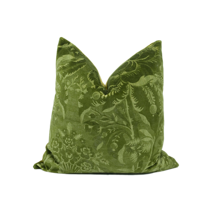Zoffany - Ducato Velvet - Olivine - Sumptuous Damask Inspired Luxury Velvet Cushion Cover - Handmade Throw Pillow Designer Home Décor.