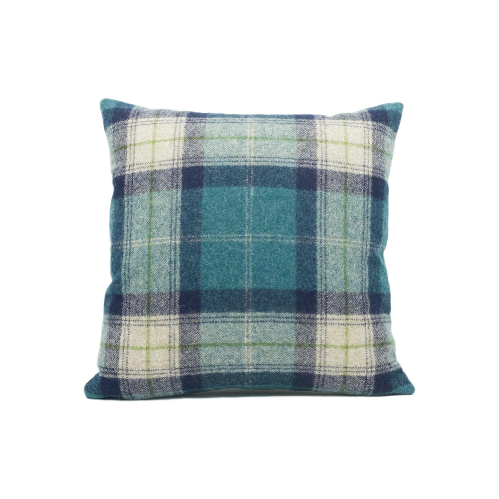 Abraham Moon - Skye - Jade -  100% Wool Cushion Cover - Designer Plaid Pillow Cover - Handmade Custom Abraham Moon Pillow.