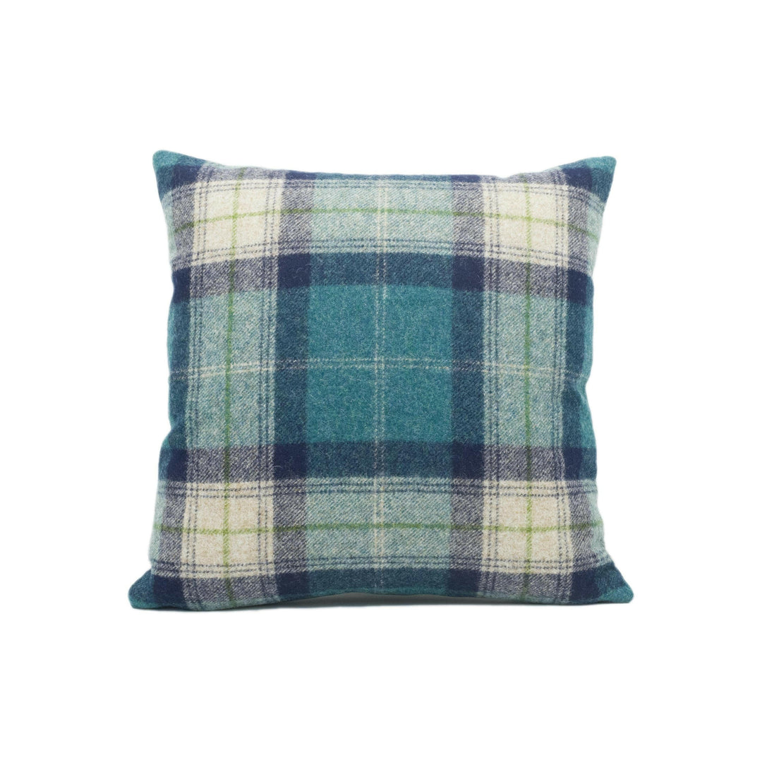 Abraham Moon - Skye - Jade -  100% Wool Cushion Cover - Designer Plaid Pillow Cover - Handmade Custom Abraham Moon Pillow.