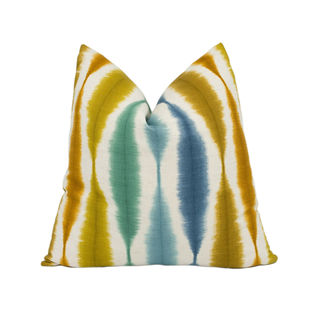 Scion - Usuko - Rust / Marine / Indigo  - Japanese and Ikat Inspired Cushion Cover - Handmade Throw Pillow Designer Home Décor.
