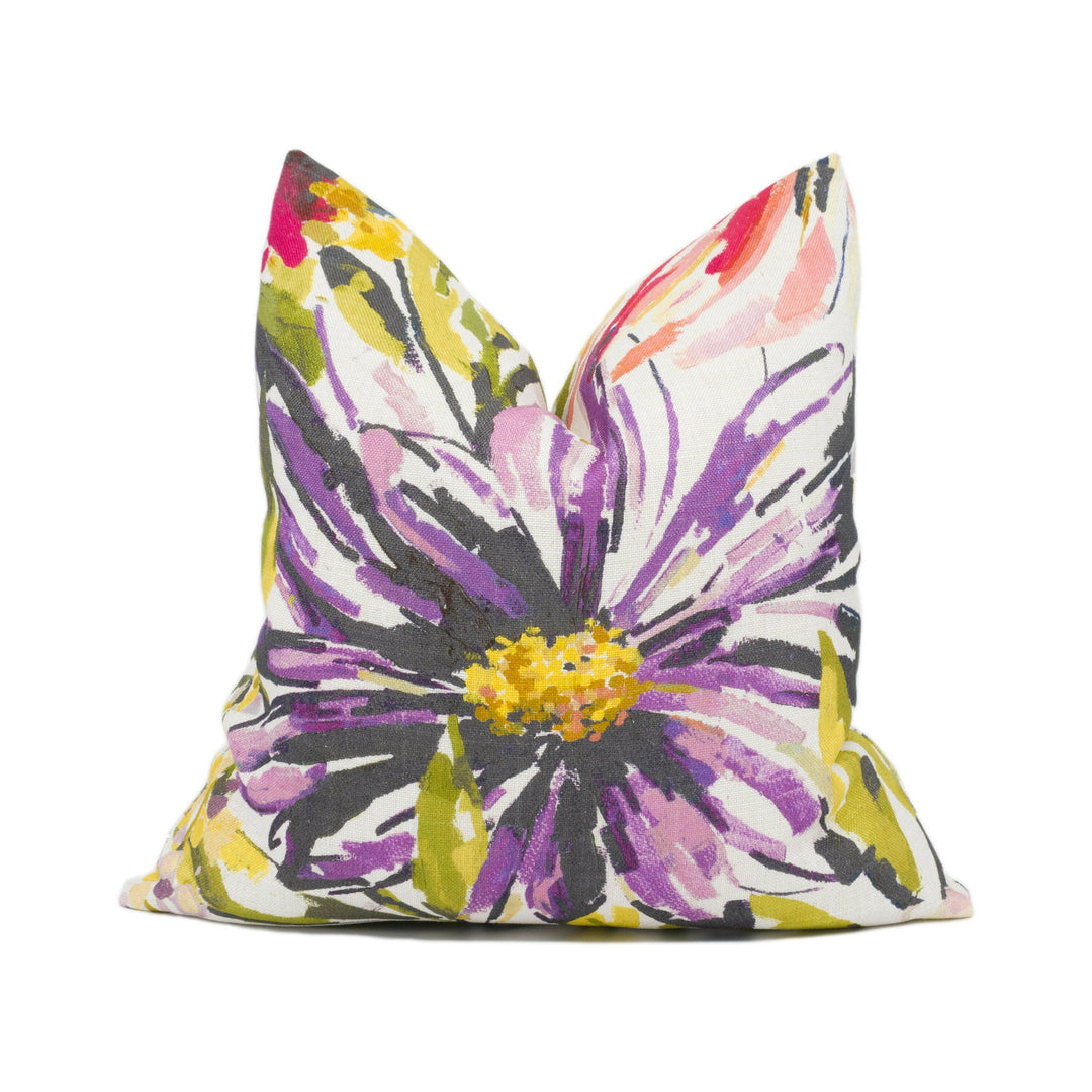 Harlequin - Floreale - Fuchsia / Heather / Lime - Large Scale Painterly Cushion Cover - Handmade Throw Pillow - Designer Home Décor.