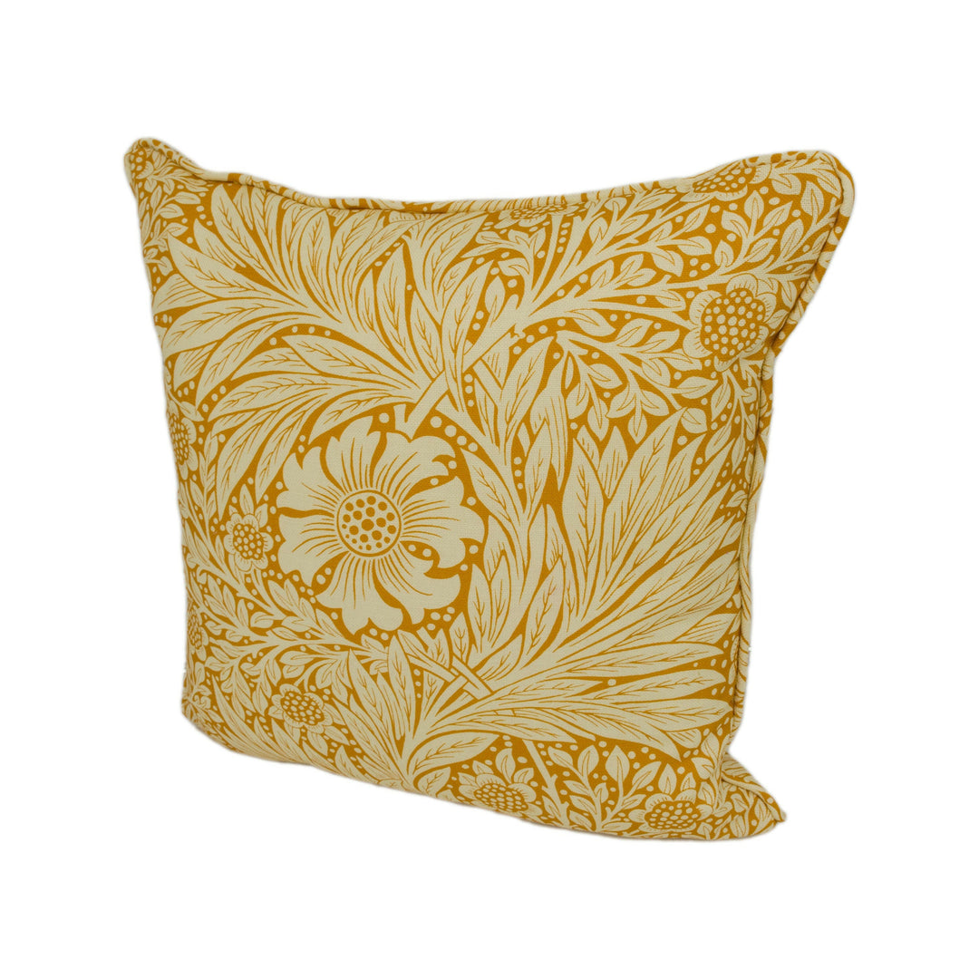 William Morris & Ben Pentreath - Marigold - Cream / Orange - Funky Bright Floral Cushion Cover - Handmade Throw Pillow - Designer Home Décor.