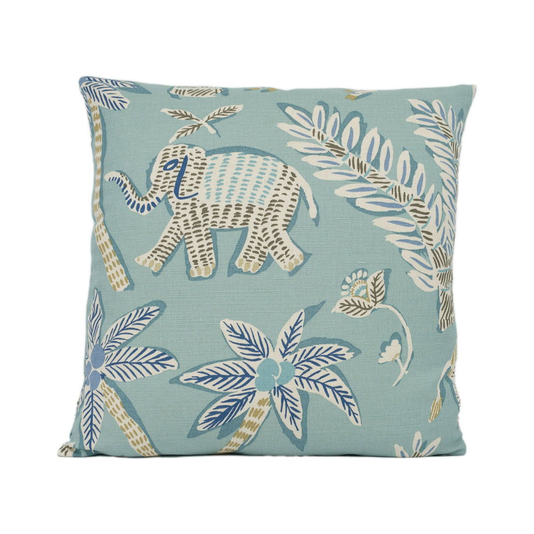 Thibaut - Goa - Teal - Primitive Cave Drawing Inspired Designer Cushion Cover - Luxury Home Decor - Handmade Home Decor.