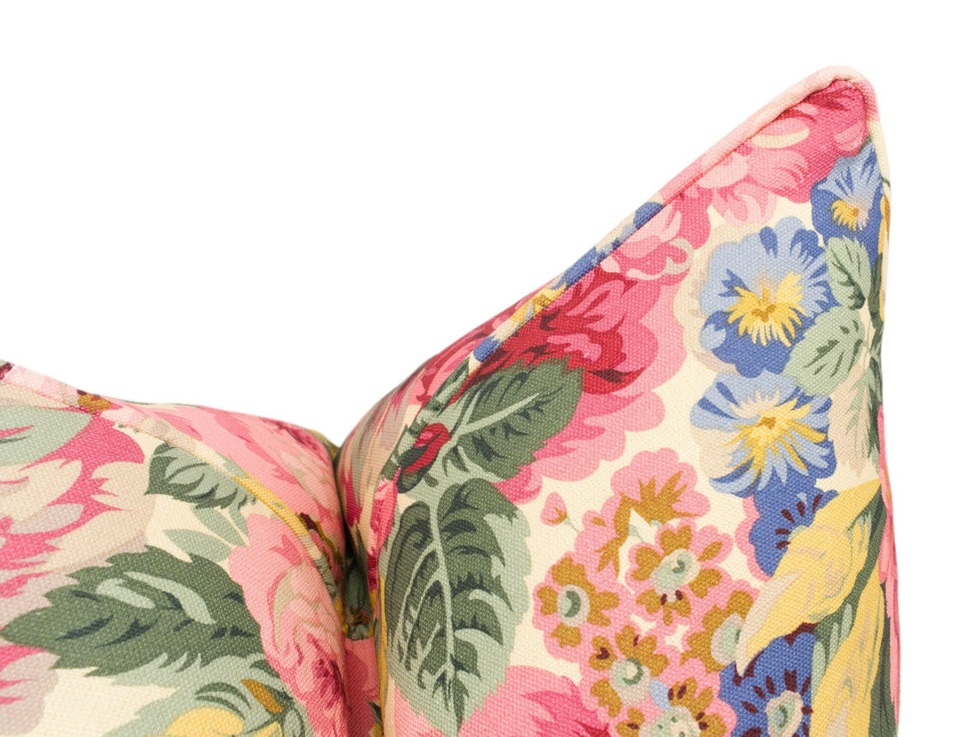 Sanderson - Rose & Peony - Red (Linen) - Beloved Classic Floral Designer Cushion Cover - Luxury Throw Pillow - Handmade.