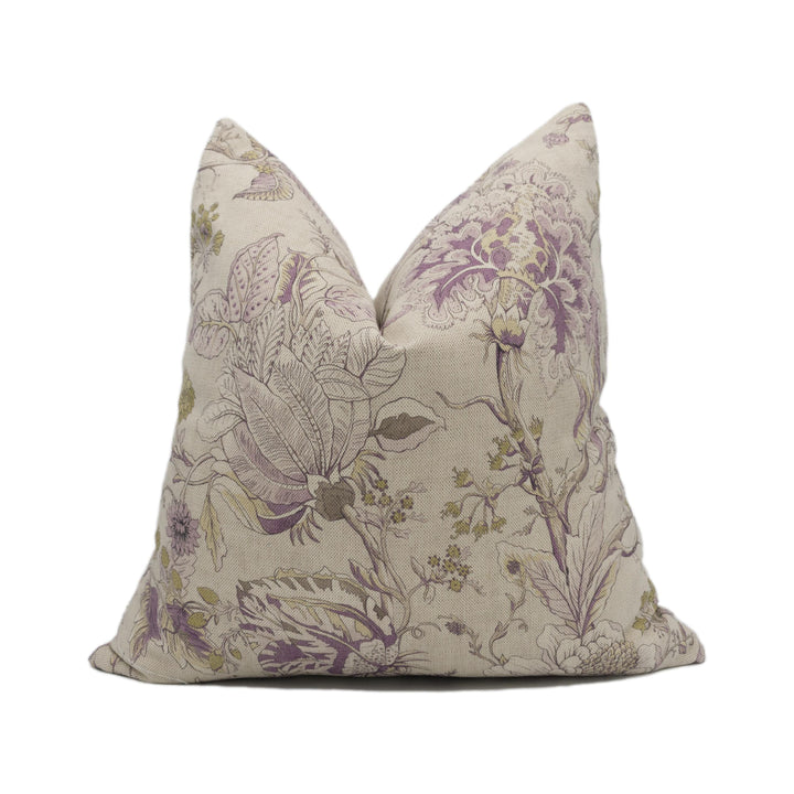 Clarke &amp; Clarke Sissinghurst Cushion Cover – Heather Olive Floral Throw Pillow