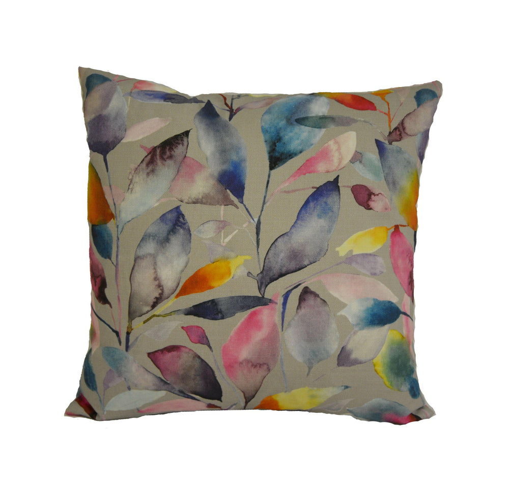 Voyage - Brympton - Lotus / Stone - Wonderful Leaf Design Cushion Cover Throw Pillow Designer Home Decor.
