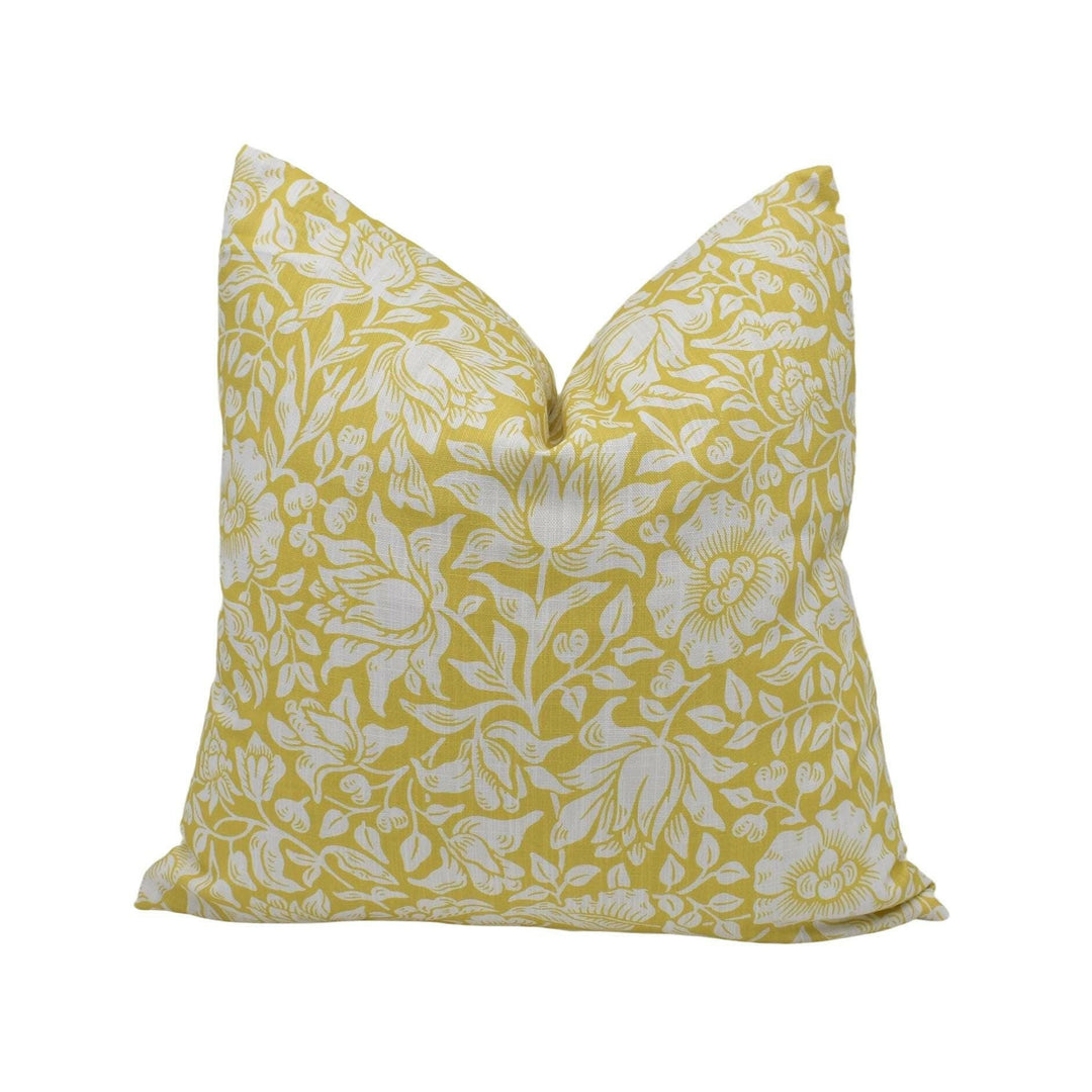 William Morris - Mallow - Weld - Classic Traditional Hibiscus Floral Designer Cushion Cover - Luxury Throw Pillow - Handmade Home Decor.