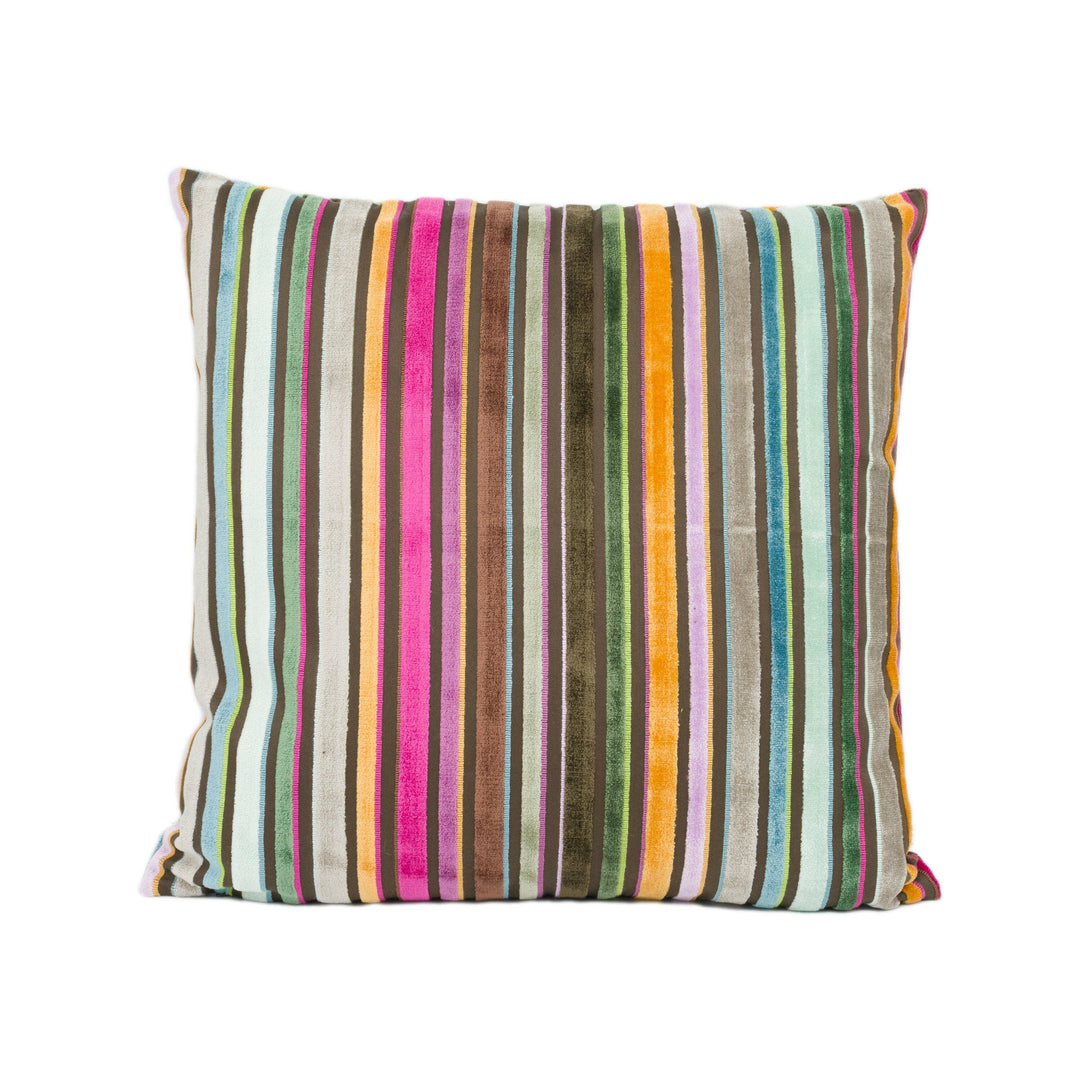 GP & J Baker - Cardinal Stripe - Jewel - Funky Unique Colourful Stripe Velvet Designer Cushion Cover Luxury Throw Pillow Handmade Home Décor.