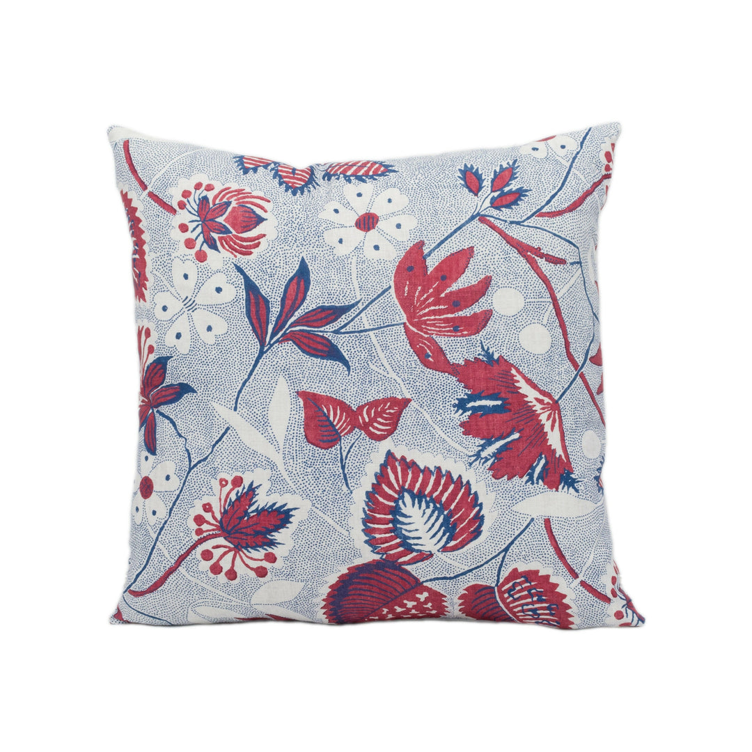 Anna French x Thibaut - Indienne Hazel - Red / Blue - Stunning Designer Cushion Cover Home Décor Throw Pillow.