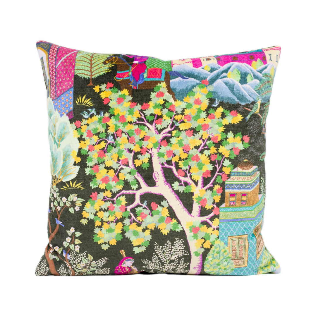 Manuel Canovas - Leyla Velours - Brun - Vibrant Cluttercore Maximalist Velvet Designer Cushion Cover - Bohemian Throw Pillow - Handmade Home.