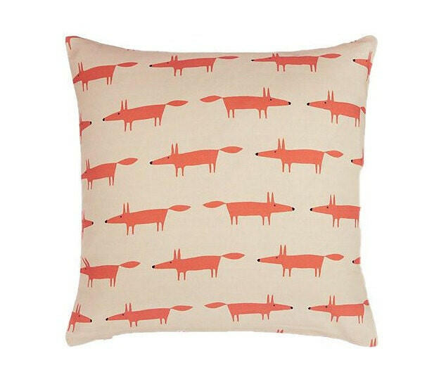 Scion - Little Fox - 4 Colourways to Choose From - Super Cute Mini Mr Fox Cushion Cover - Handmade Throw Pillow Designer Home Decor.