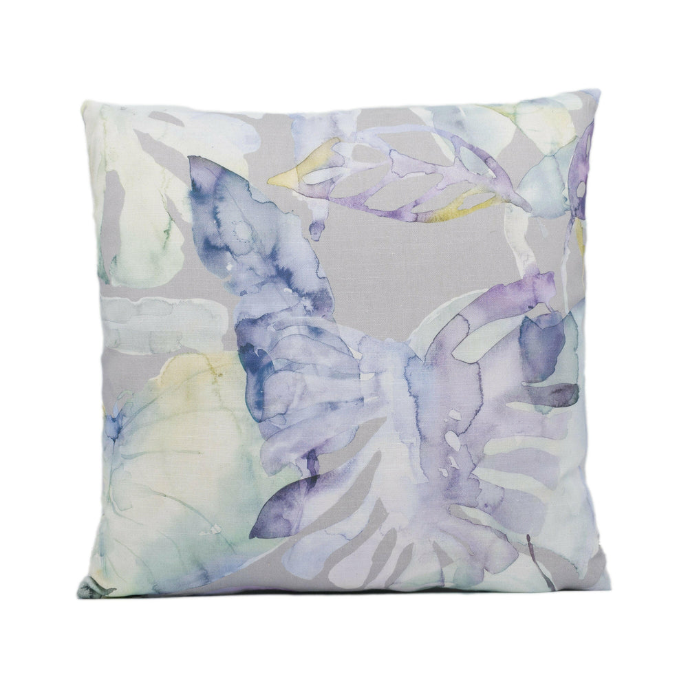 Voyage - Salvador - Violet - Watercolour Botanical Monstera Leaf Cushion Cover - Handmade Throw Pillow Designer Home Decor.
