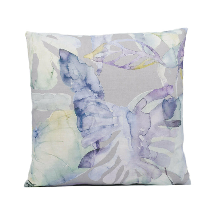 Voyage - Salvador - Violet - Watercolour Botanical Monstera Leaf Cushion Cover - Handmade Throw Pillow Designer Home Decor.