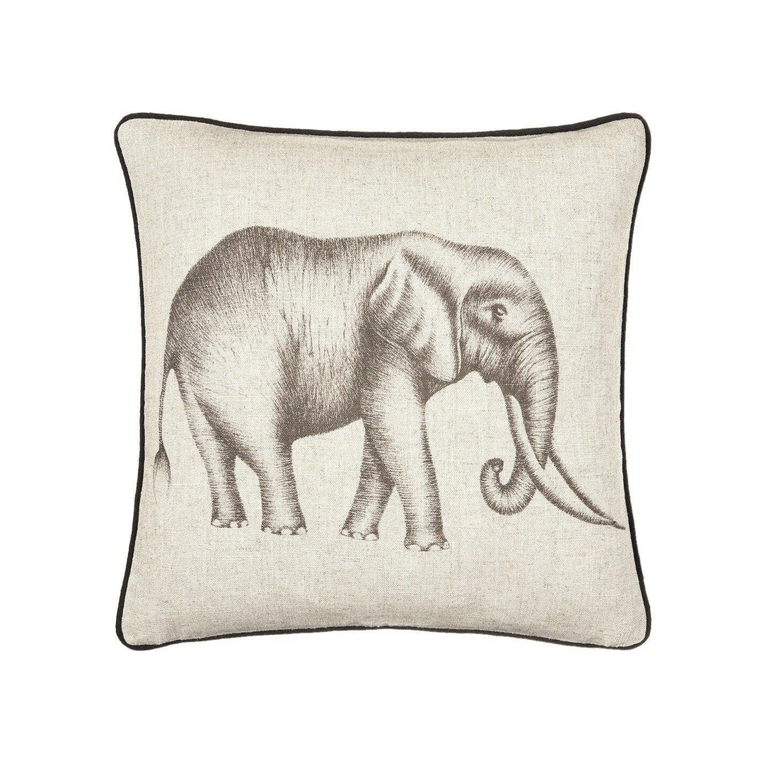 Harlequin Savanna Elephant Charcoal Grey cushion cover Throw Pillow Contrast piped Designer Home Decor.