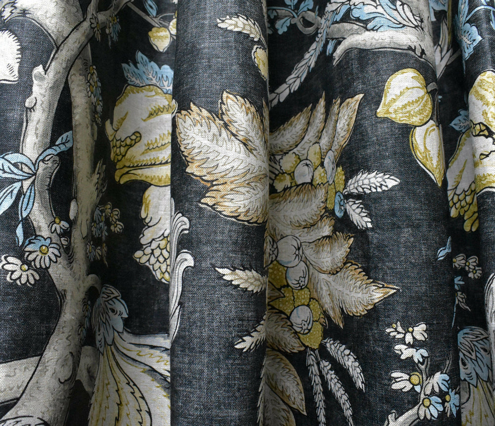 Thibaut - Chatelain - Charcoal - Made to Measure Curtains - draper panels Designer Home Décor.
