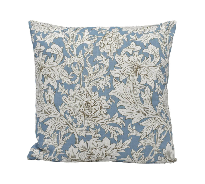 William Morris - Chrysanthemum Toile - Slate - Toile Floral Cushion Cover - Simply Blue Pillow Cover - Custom Designer Throw Pillow - Flower.