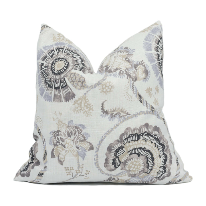 Jane Churchill - Jaipur Tree - Charcoal / Neutral - Modern Tree of Life Cushion Cover - Handmade Throw Pillow - Designer Home Décor.