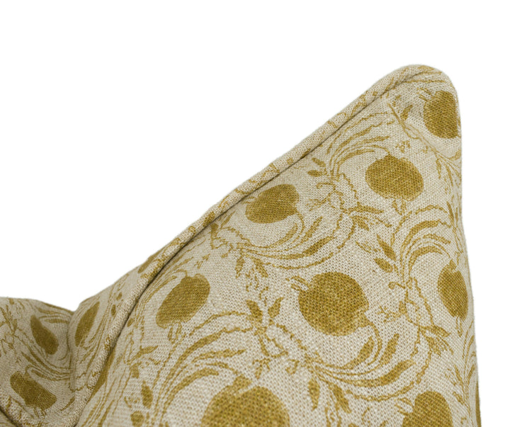 GP & J Baker - Seed Pod - Ochre - Small Scale Indian Inspired Designer Cushion Cover - Luxury Throw Pillow - Handmade Home Decor.