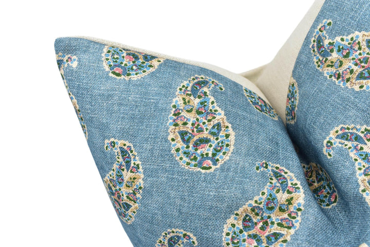 GP & J Baker - Patola Paisley - Blue - Charming Small Scale Paisley Designer Cushion Cover - Luxury Throw Pillow - Handmade Home Decor.
