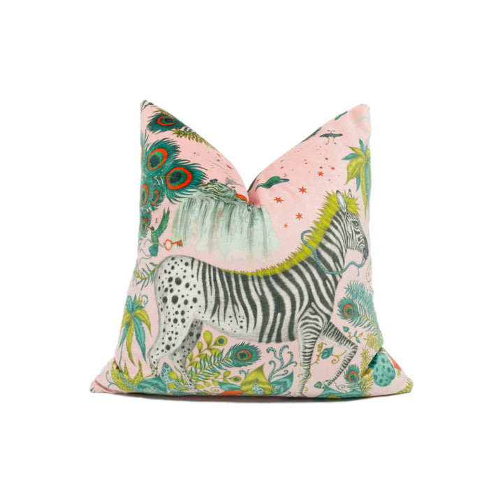 Funky Bold Maximalist Fantasy &amp; Mythical Animal Velvet Designer Cushion Cover - Luxury Throw Pillow - Handmade Home Decor Lost World.