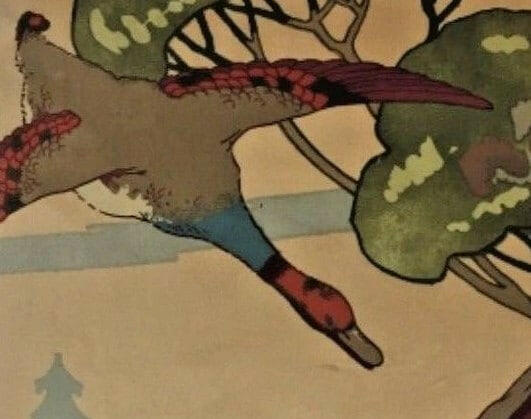 Mulberry - Flying Ducks Velvet - Camel - Majestic Mallard Duck Art Deco Designer Cushion Cover - Luxury Throw Pillow - Handmade Home Decor.