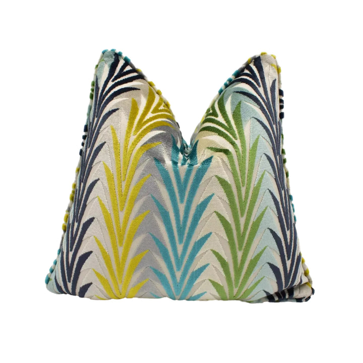 Harlequin – Velika – Ink/Zest/Marine – Cushion Cover – Deco Velvet Accent