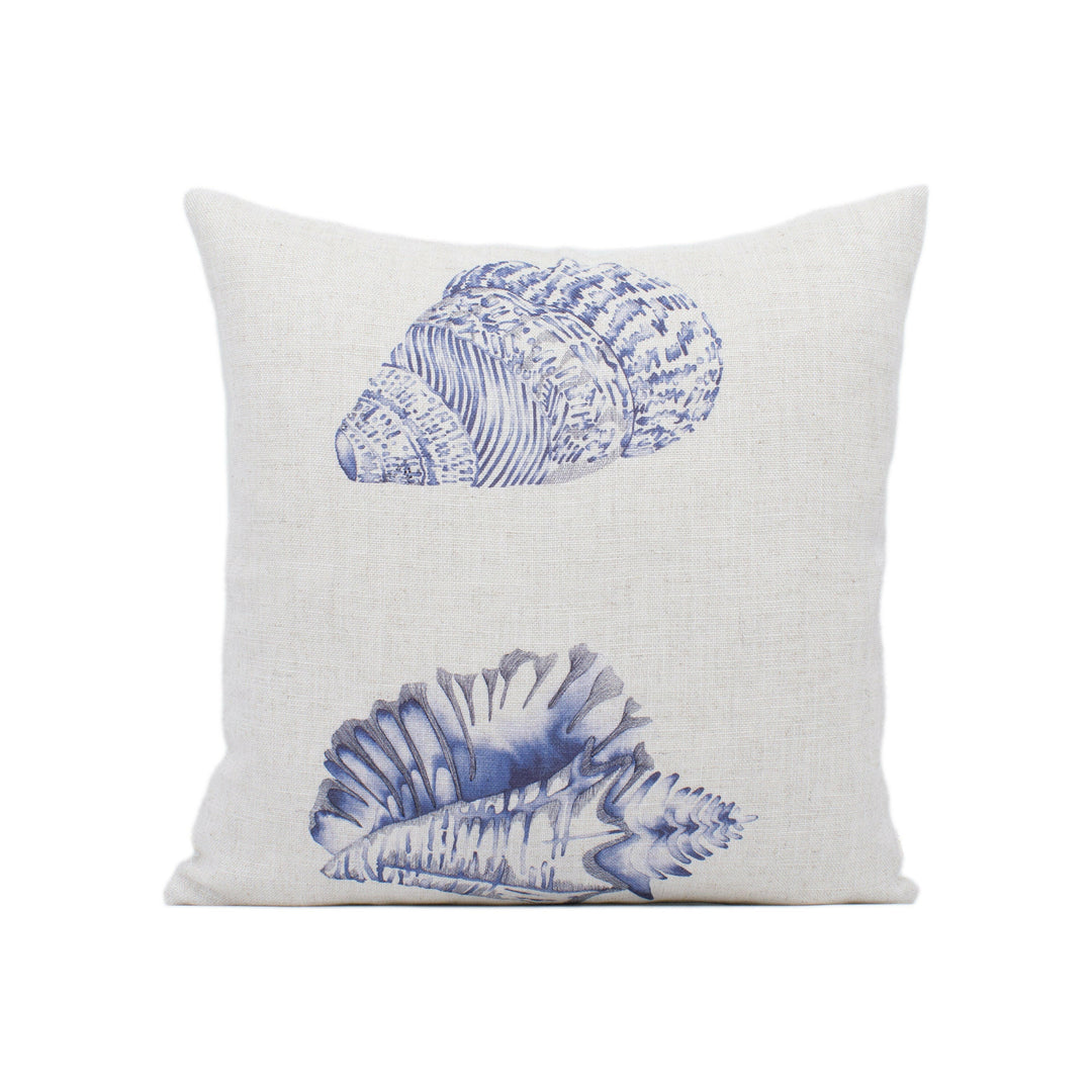 Harlequin - Kabibi - Indigo - Fresh Seashell Cushion Cover Throw Pillow Designer Holiday Home Beach Decor.