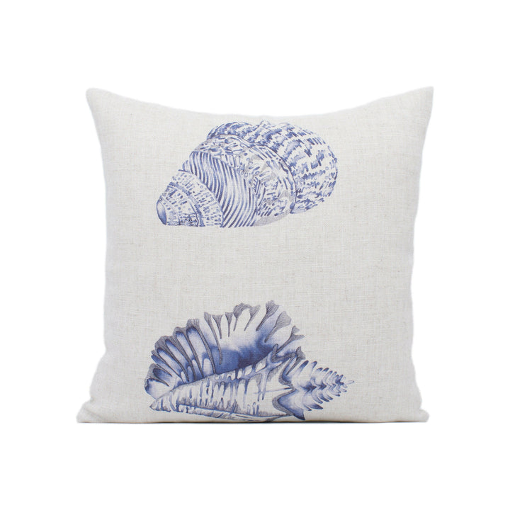 Harlequin - Kabibi - Indigo - Fresh Seashell Cushion Cover Throw Pillow Designer Holiday Home Beach Decor.