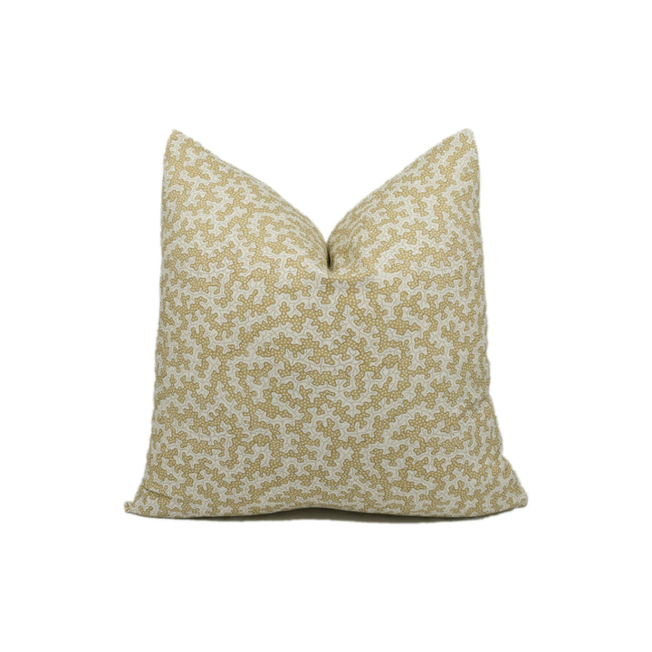 Sanderson - Truffle - Wheat - Interesting Small Scale Dotted Mushroom Designer Cushion Cover - Handmade Throw Pillow - Luxury Home Decor.