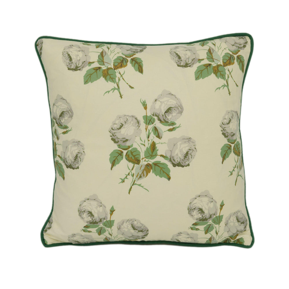 Colefax and Fowler - Bowood - Green / Grey Chintz - Classic Iconic Floral Designer Cushion Cover - Handmade Throw Pillow Luxury Home Decor.