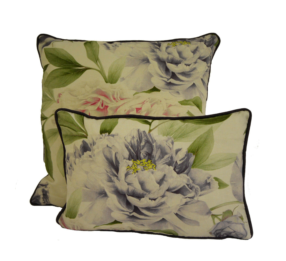Zoffany - Phoebe - Rose / Lilac - Magnificent Peony Blooms Floral Cushion Cover - Handmade Throw Pillow Designer Home Decor.