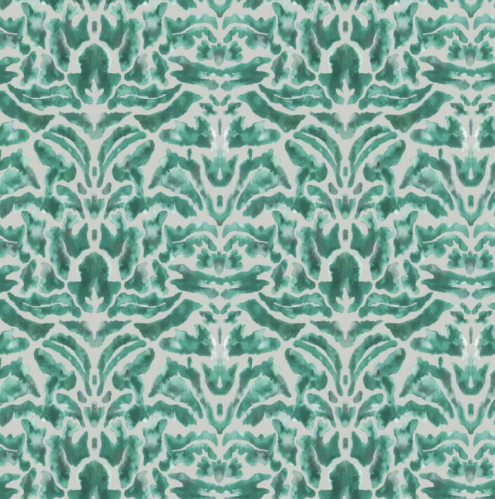 Voyage Decoration - Nikko - Emerald - Majestic Painterly Damask Velvet Cushion Cover - Handmade Throw Pillow Designer Home Decor.