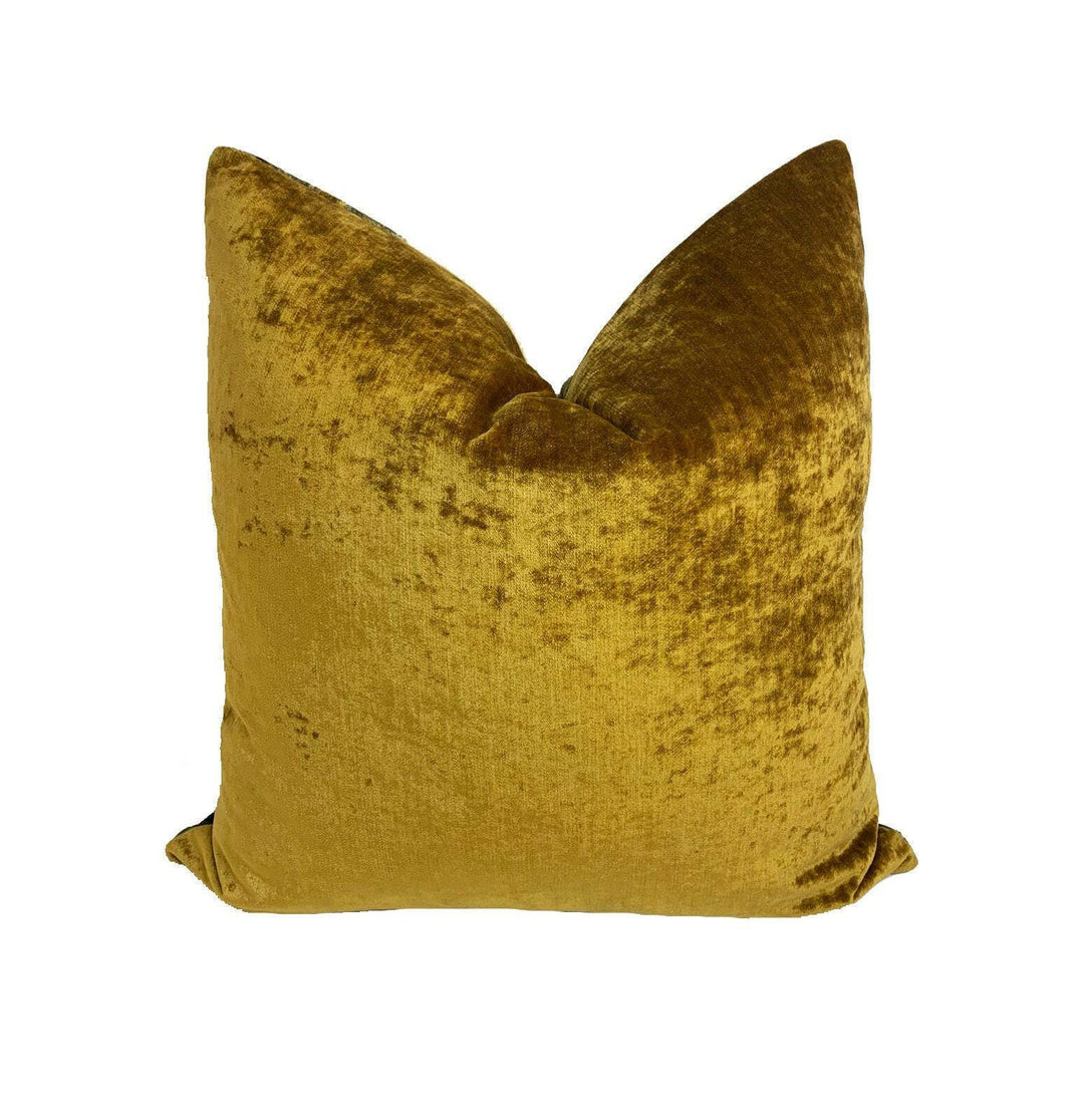 Stunning Gold Mustard Crushed Chenille Cushion Covers Pillow Throws Designer Home Decor.