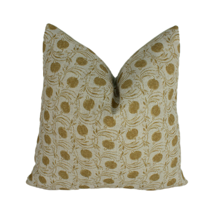 GP & J Baker - Seed Pod - Ochre - Small Scale Indian Inspired Designer Cushion Cover - Luxury Throw Pillow - Handmade Home Decor.