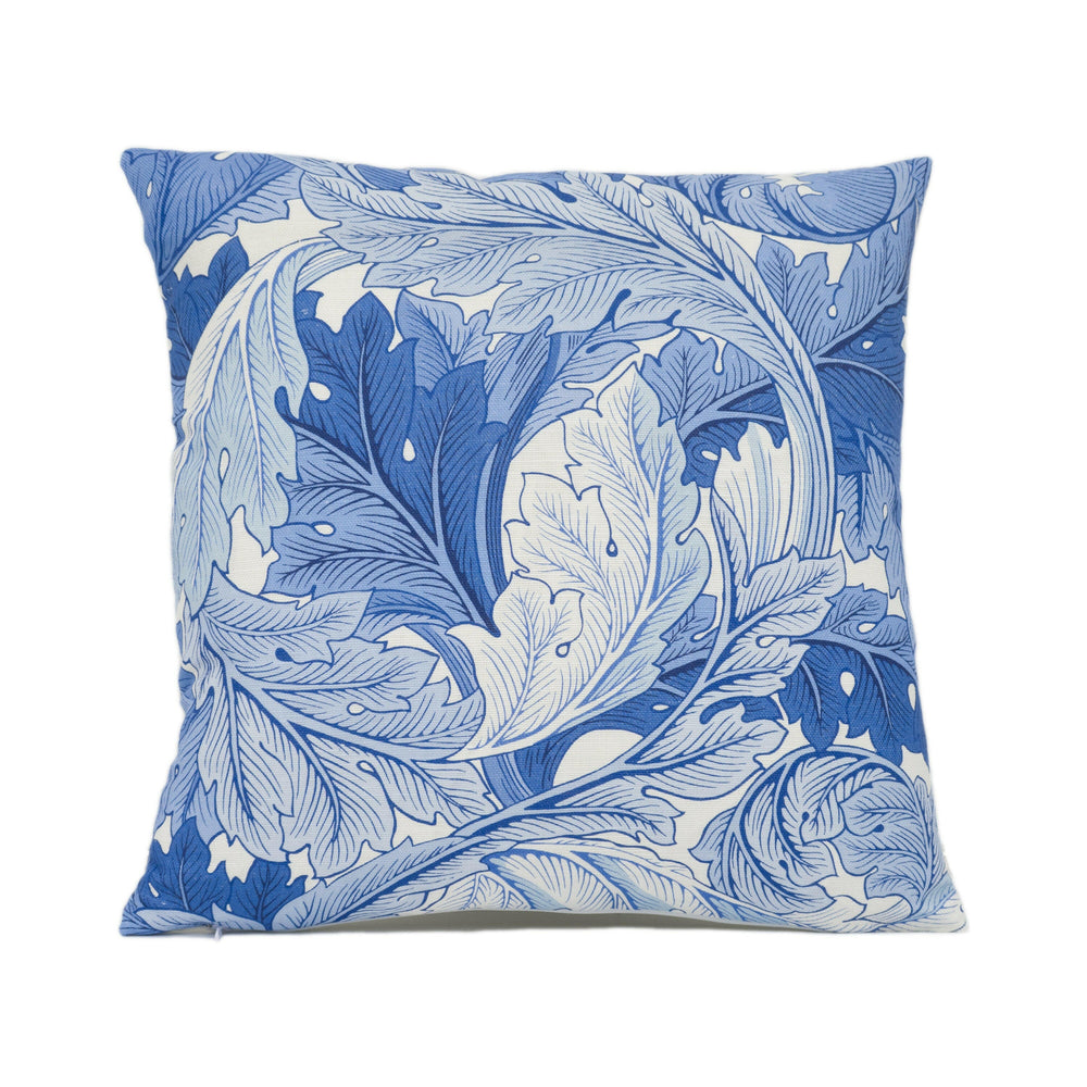 William Morris - Acanthus - Woad - Classic Scrolling Leaf Cushion Cover - Handmade Throw Pillow - Designer Home Décor.
