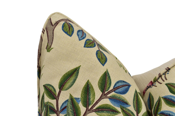 William Morris - Kelmscott Tree - Woad / Wine - Beautiful Heritage Classic English Designer Cushion Cover - Luxury Handmade Throw Pillow.