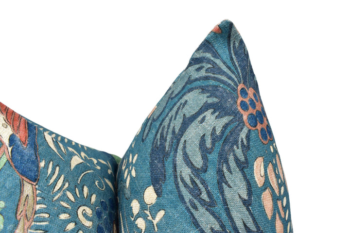 Mulberry Home - Fantasia - Teal - Enchantingly Rich Nostalgic Forest Creatures Designer Cushion Cover - Luxury Throw Pillow Handmade Home.