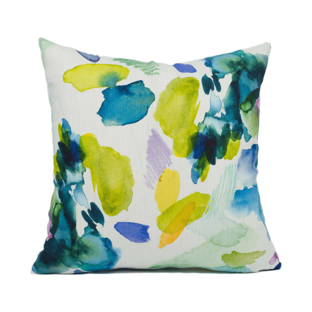 Bluebellgray - Palette - Bright Colourful Abstract Watercolour Strokes Cushion Cover - Handmade Throw Pillow - Designer Home Décor.