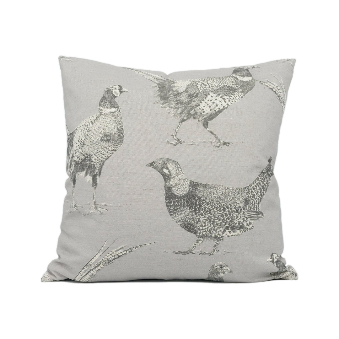 Voyage - Venatu - Antique - Artistic Pen Drawn Pheasant Cushion Cover - Handmade Throw Pillow Designer Country Home Décor.